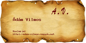 Ádám Vilmos névjegykártya