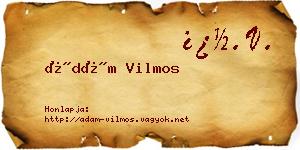Ádám Vilmos névjegykártya